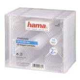 Hama Dual CD/DVD Jewel Double Case | 10 Pieces Per Pack | 2 Discs Capacity Per Case | Clear